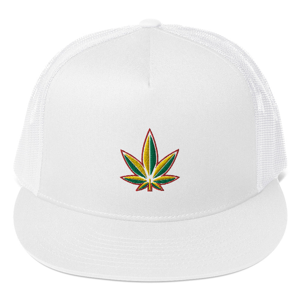 Rasta Leaf Trucker Cap