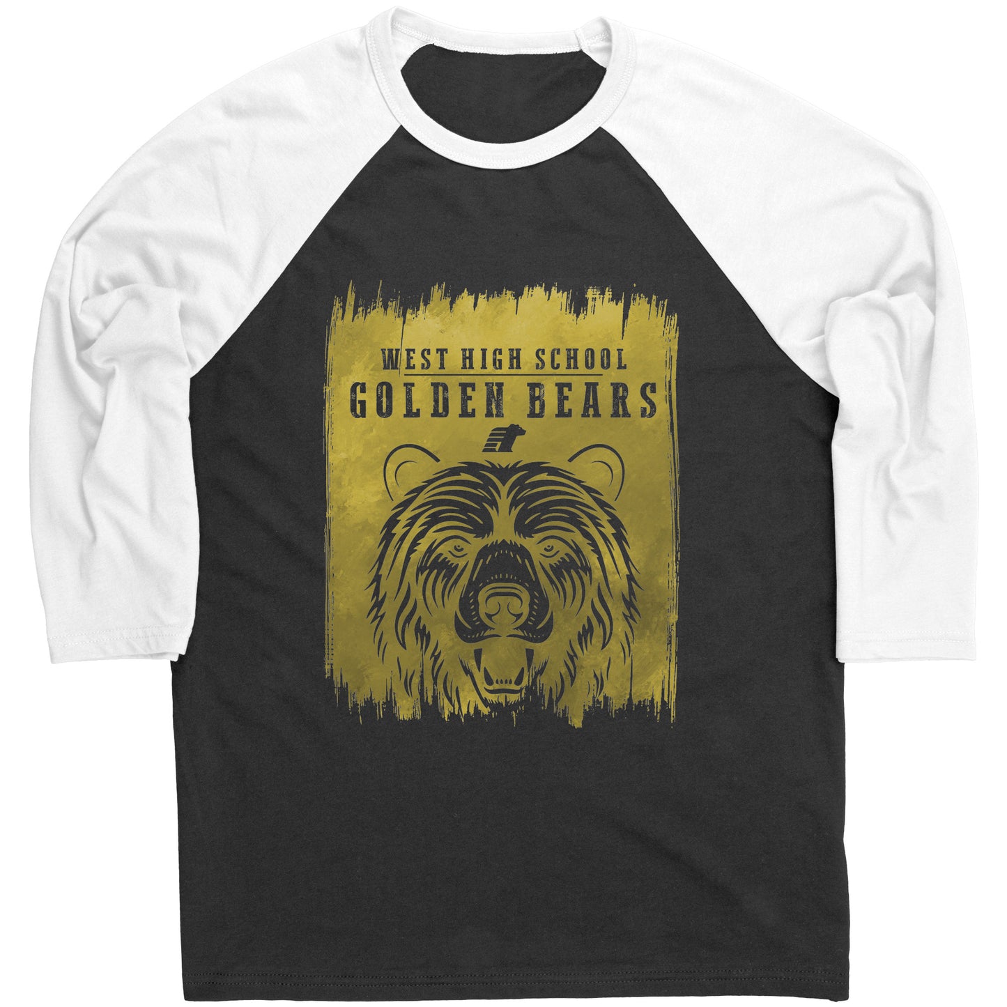 BWHS Raglan Tee - Golden Bears Swipe