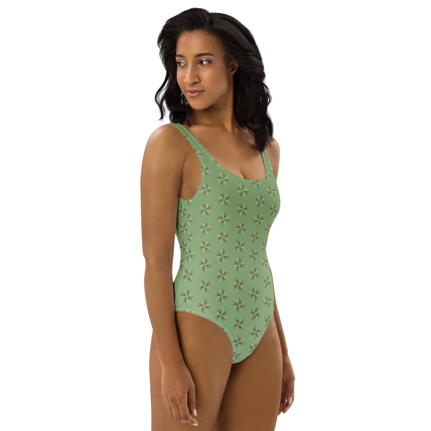 Fading Green Leaves One-Piece Swimsuit