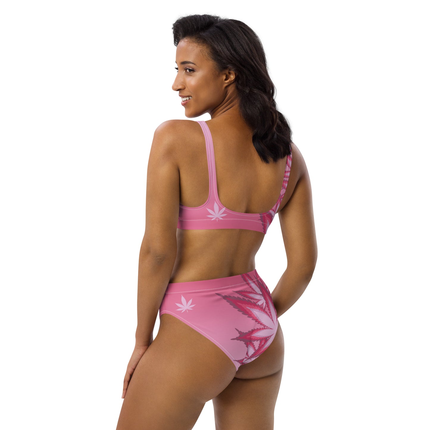 Shades of Pink Recycled High-Waisted Bikini