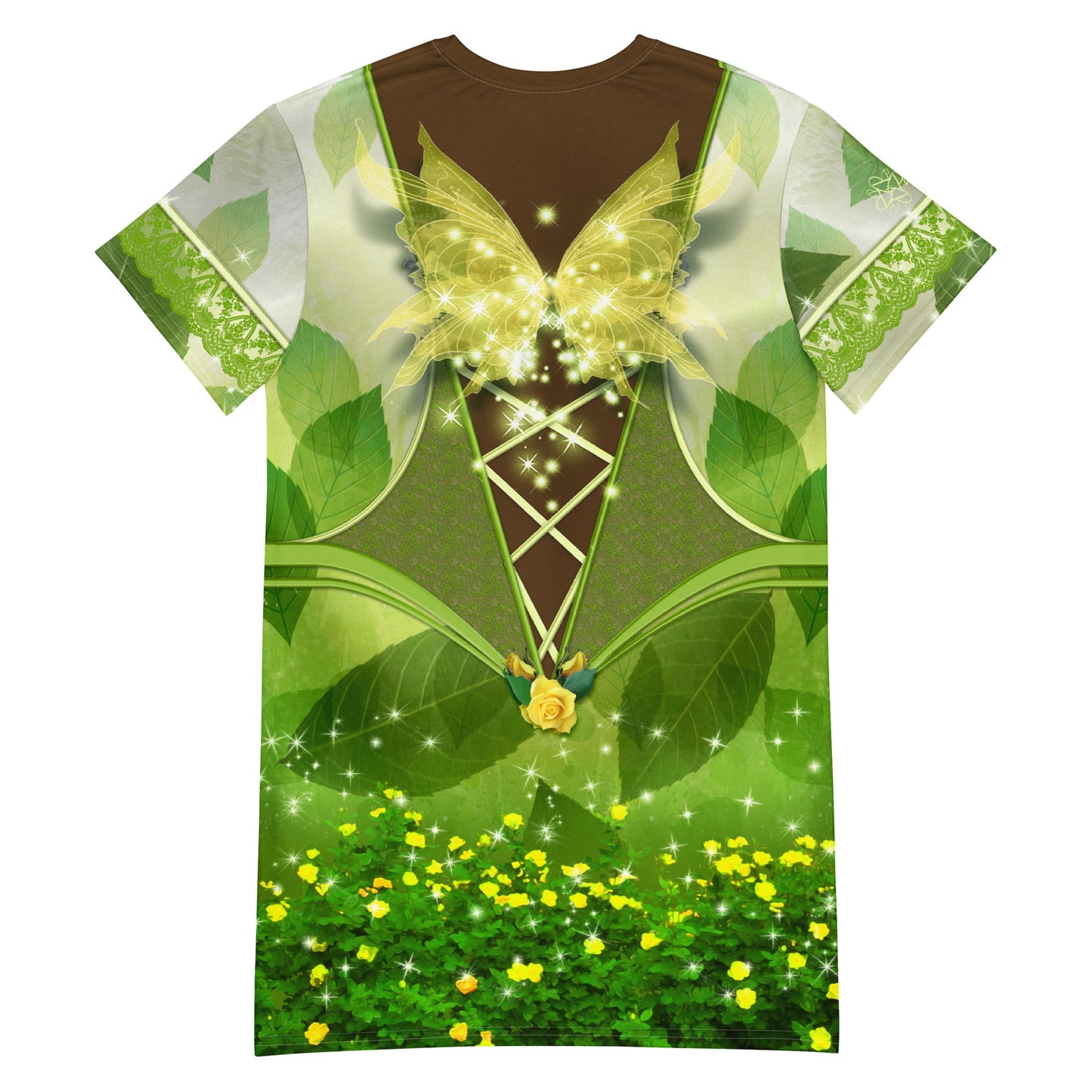 Pajamgeries T-shirt Dress - Garden Pixie - Ebony