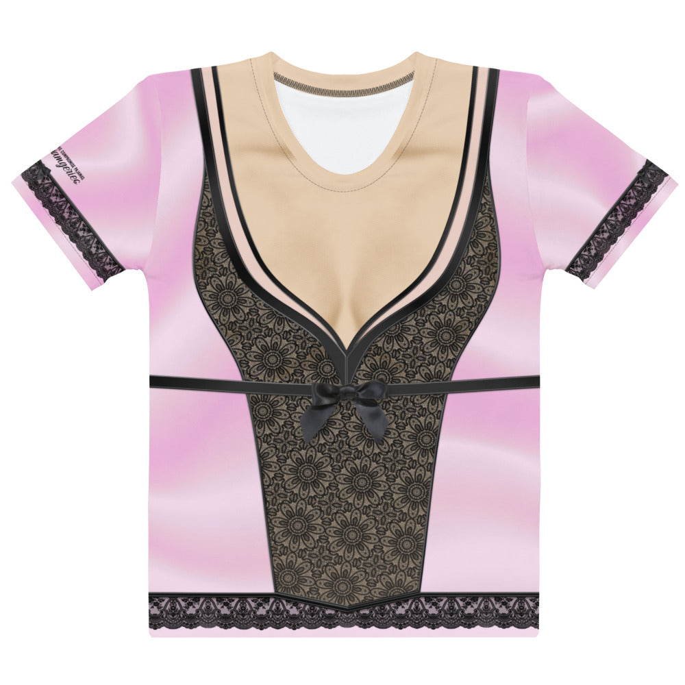 Pajamgeries Women's T-shirt - Pink and Black - Ivory