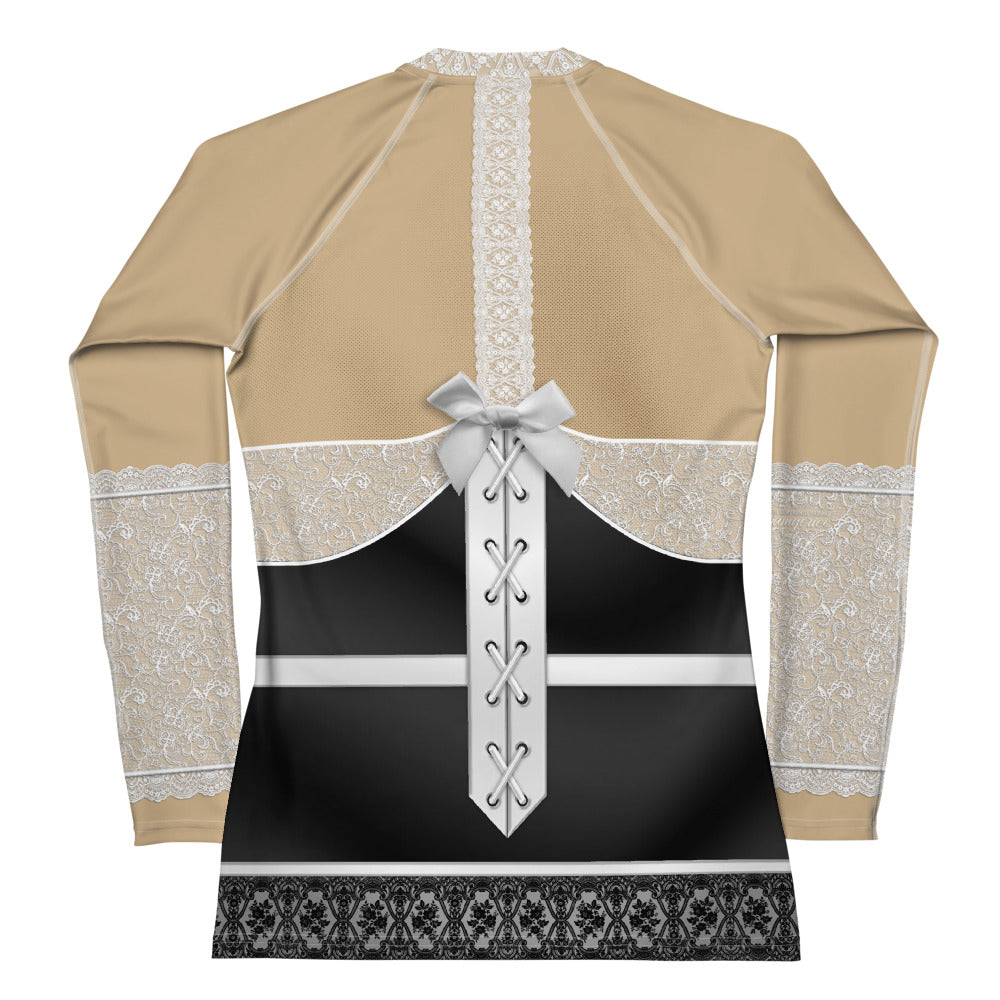 Pajamgeries Women's Rash Guard - French Maid - Mediterranean