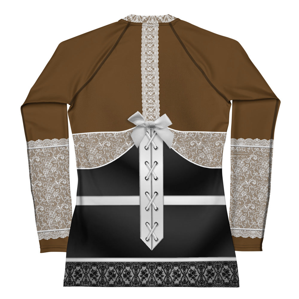 Pajamgeries Women's Rash Guard - French Maid - Ebony