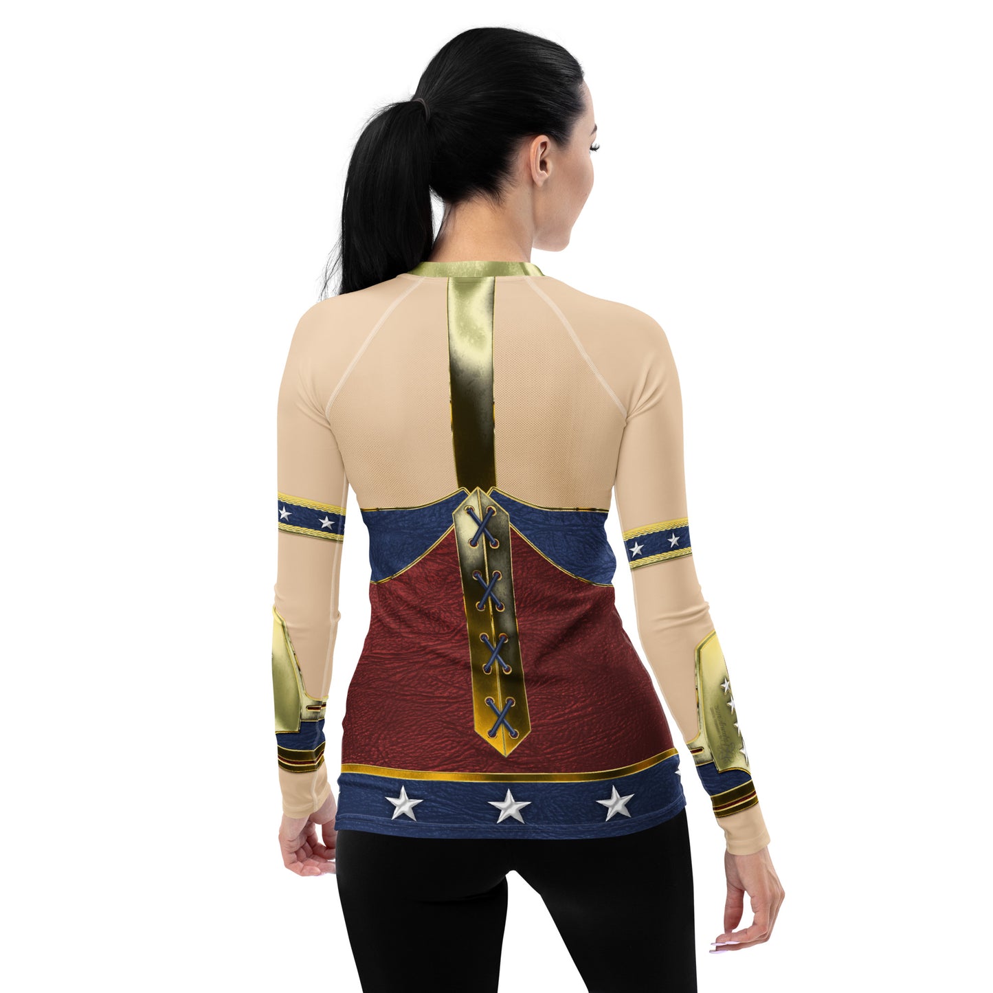 Pajamgeries Women's Rash Guard - Superheroine - Ivory