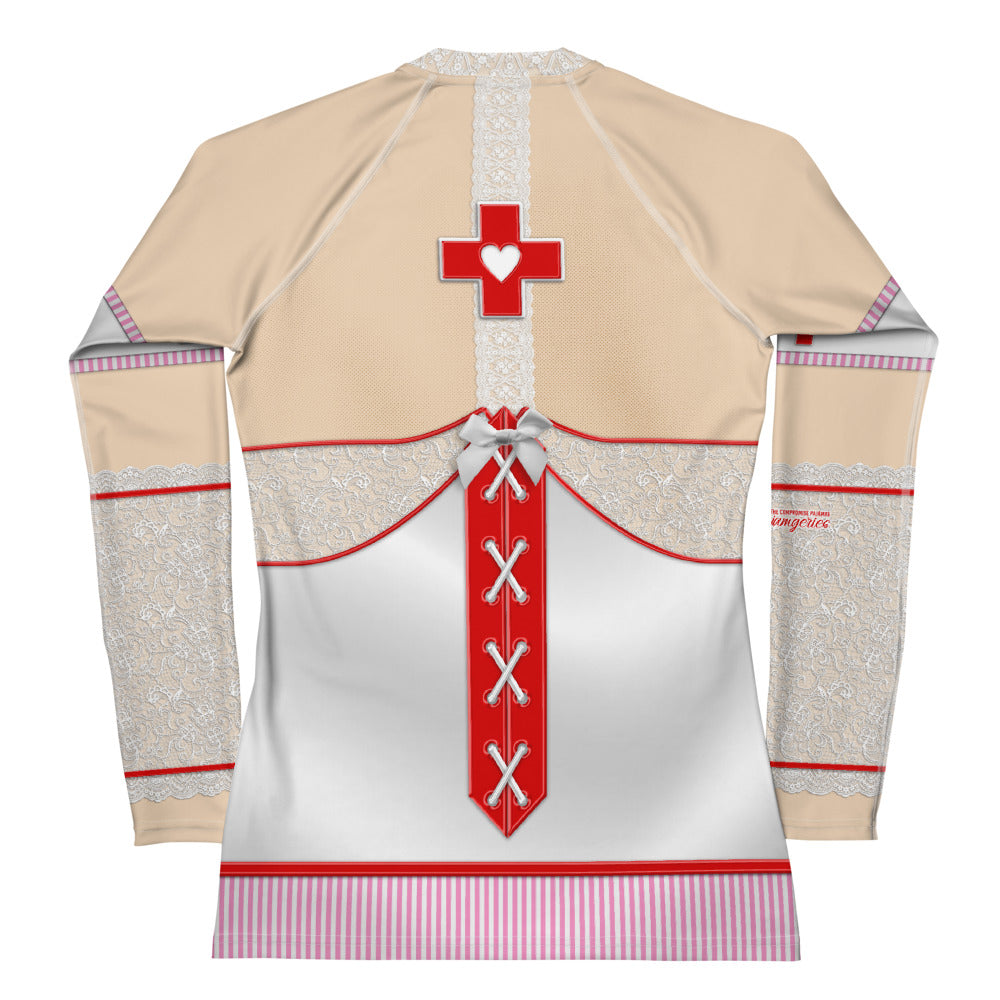 Pajamgeries Women's Rash Guard - Night Nurse - Ivory