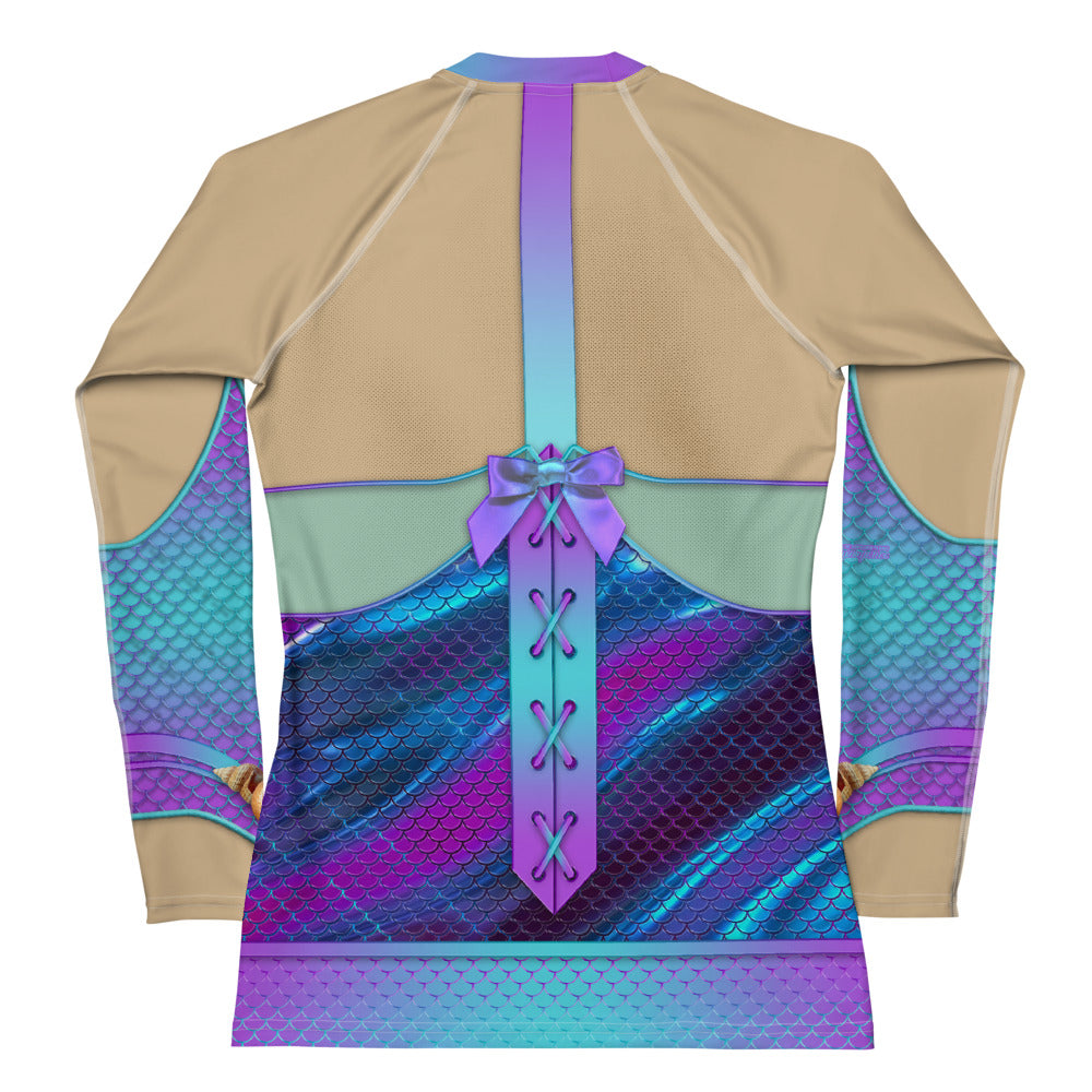 Pajamgeries Women's Rash Guard - Mermaid - Mediterranean