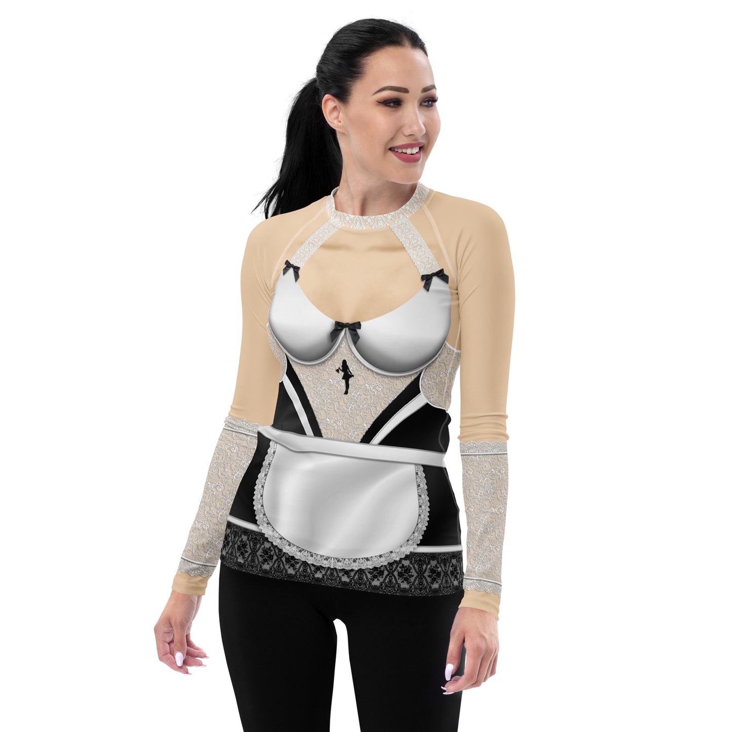 Pajamgeries Women's Rash Guard - French Maid - Ivory