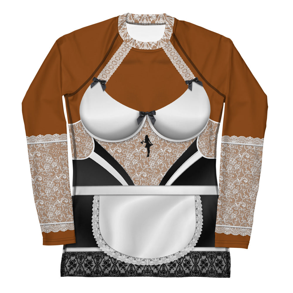 Pajamgeries Women's Rash Guard - French Maid - Canela