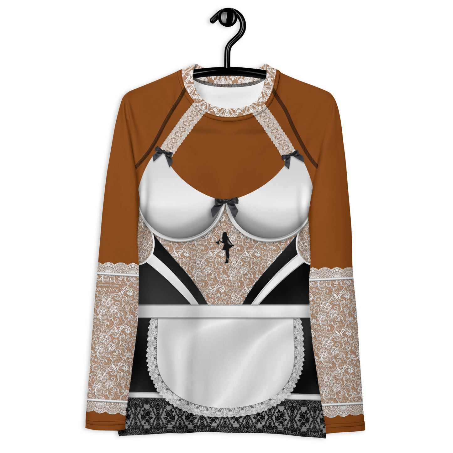 Pajamgeries Women's Rash Guard - French Maid - Canela