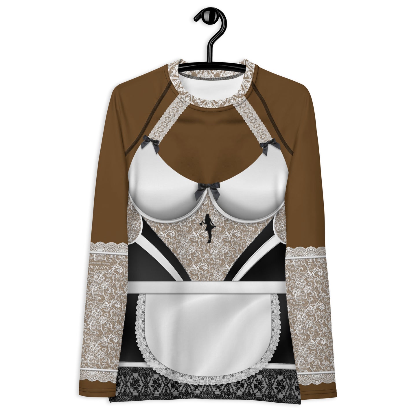 Pajamgeries Women's Rash Guard - French Maid - Ebony