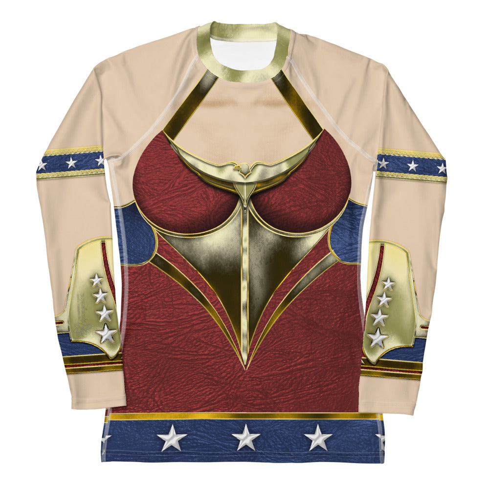 Pajamgeries Women's Rash Guard - Superheroine - Ivory