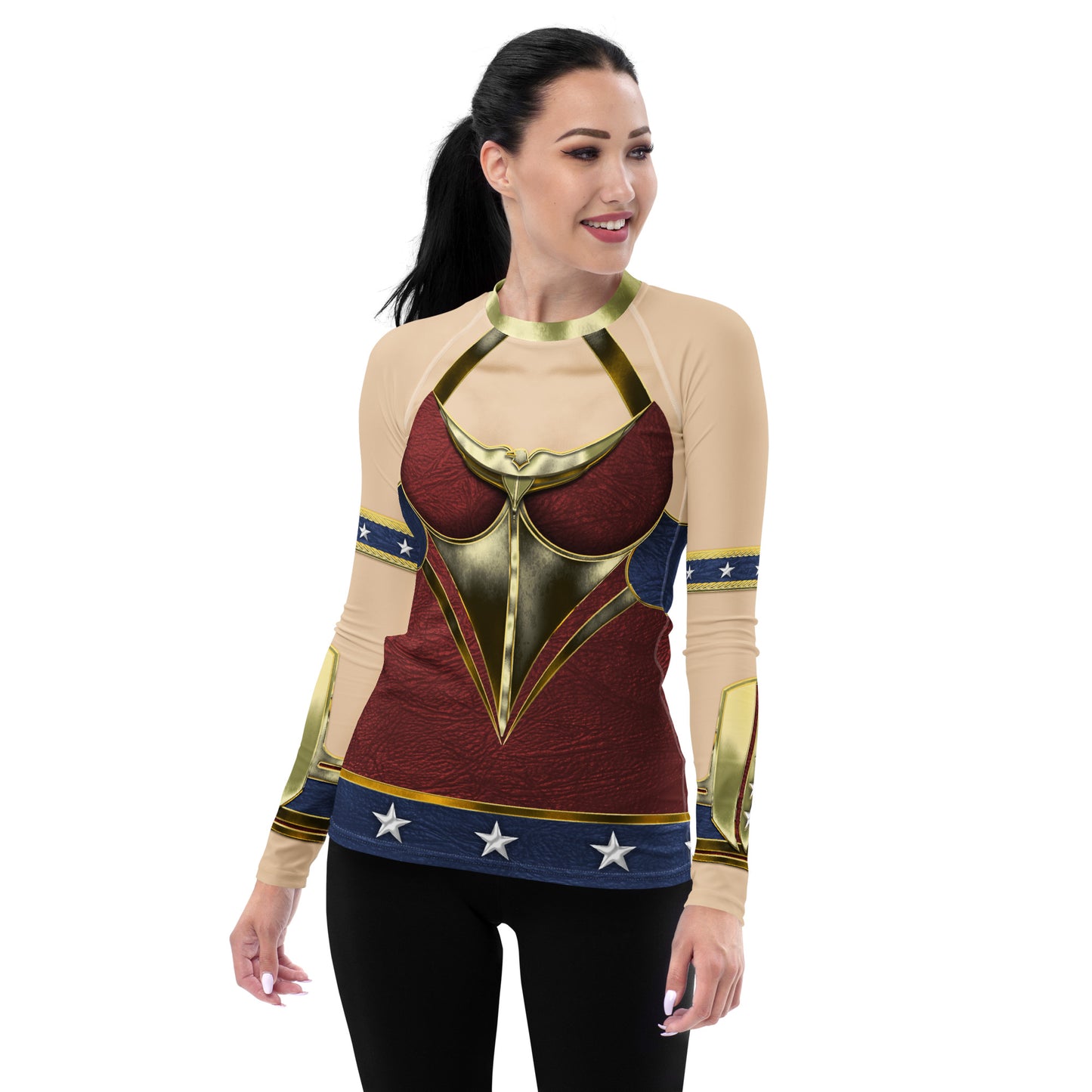 Pajamgeries Women's Rash Guard - Superheroine - Ivory