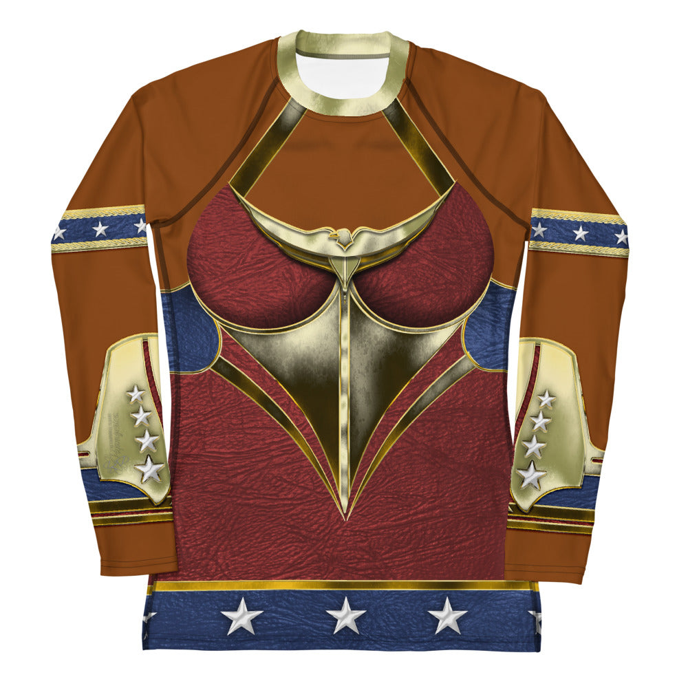 Pajamgeries Women's Rash Guard - Superheroine - Canela