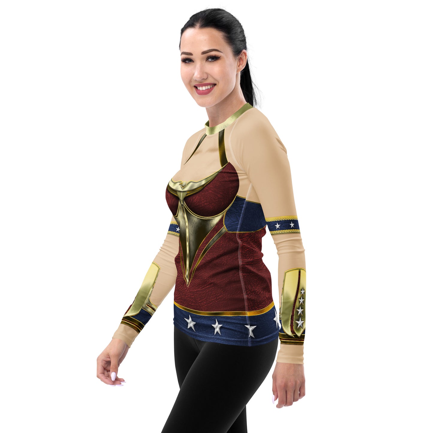 Pajamgeries Women's Rash Guard - Superheroine - Ivory