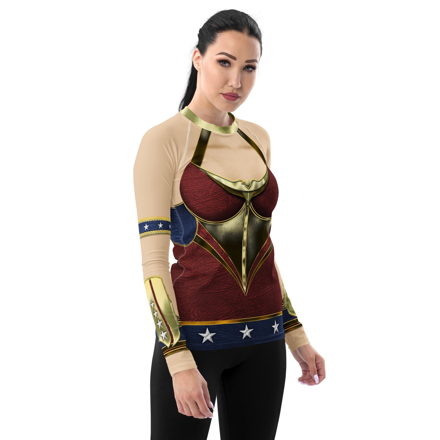 Pajamgeries Women's Rash Guard - Superheroine - Ivory