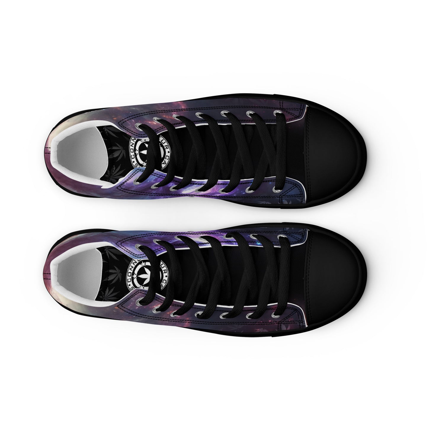 Cannabis Connoisseur Men’s High Top Canvas Shoes - Cosmic