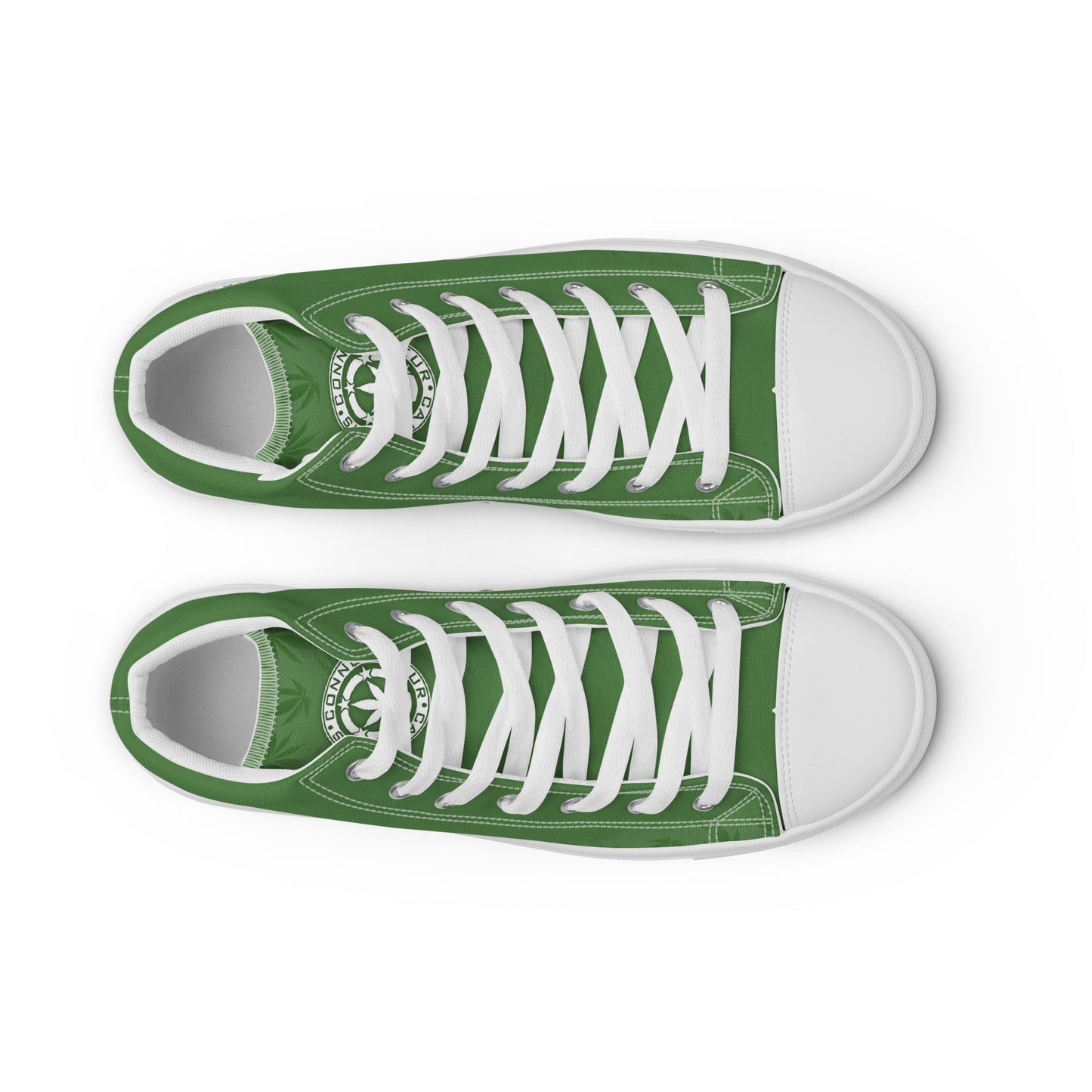 Cannabis Connoisseur Men’s High Top Canvas Shoes - Green