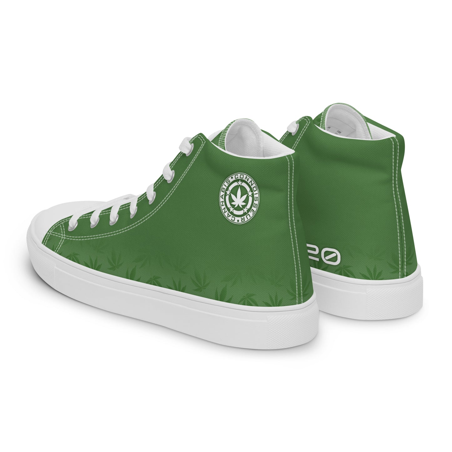 Cannabis Connoisseur Men’s High Top Canvas Shoes - Green