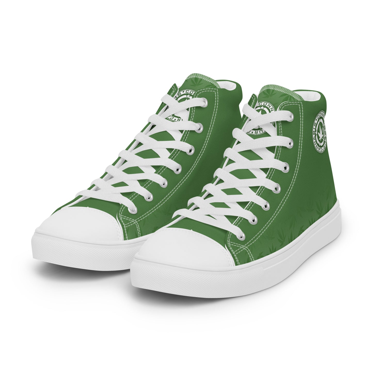 Cannabis Connoisseur Men’s High Top Canvas Shoes - Green