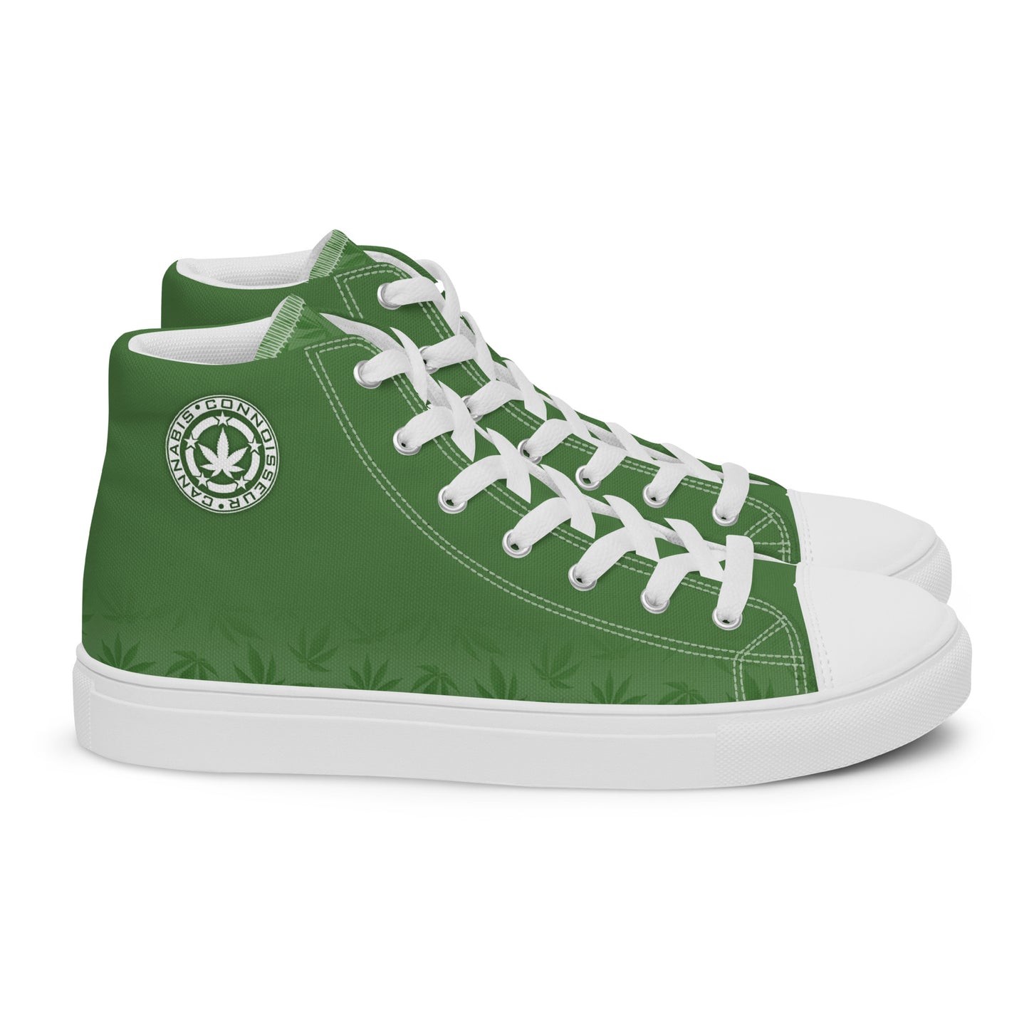 Cannabis Connoisseur Men’s High Top Canvas Shoes - Green