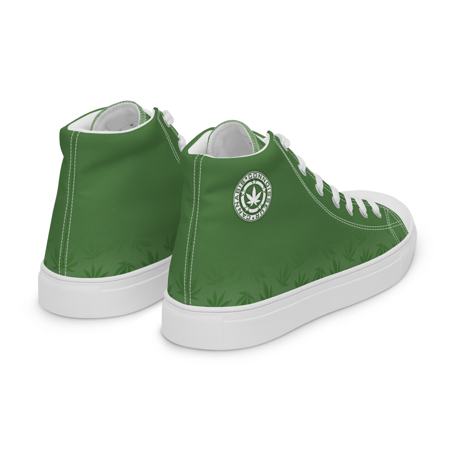 Cannabis Connoisseur Men’s High Top Canvas Shoes - Green