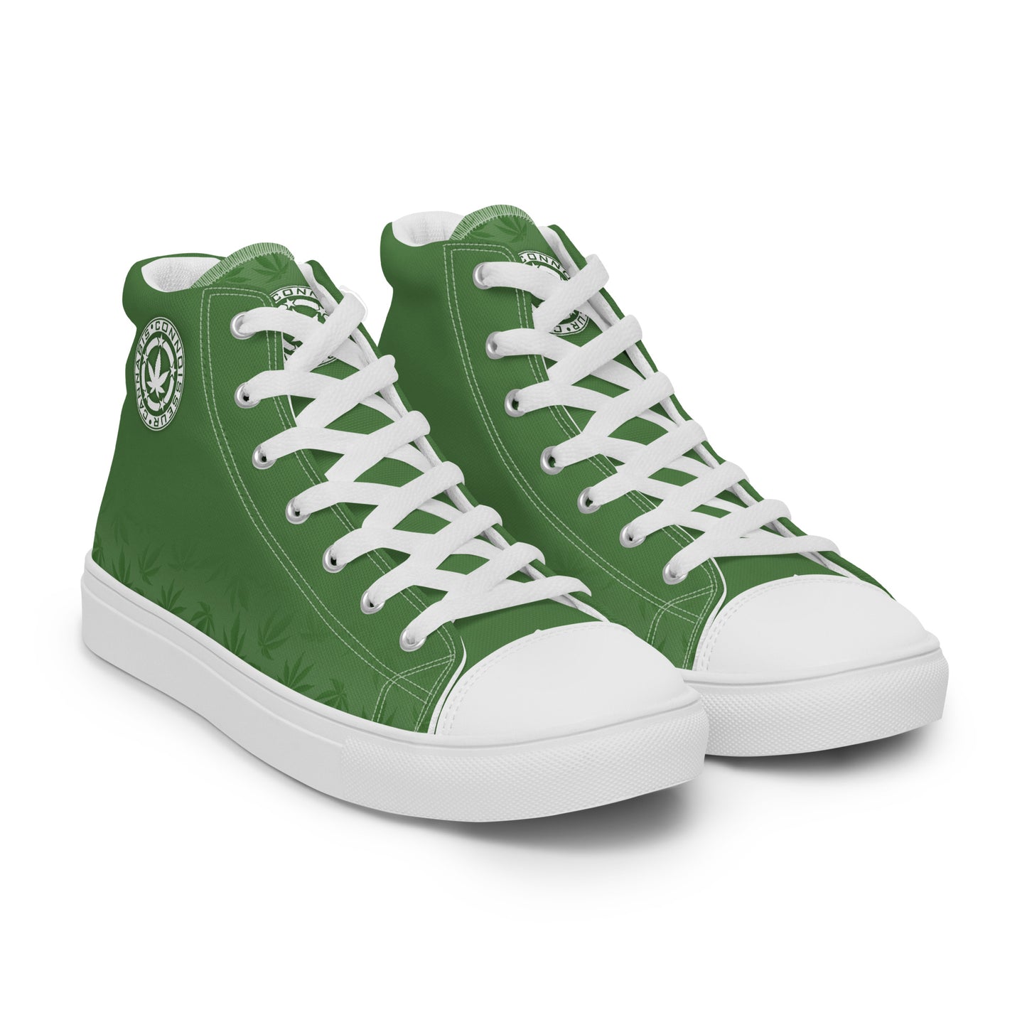 Cannabis Connoisseur Men’s High Top Canvas Shoes - Green