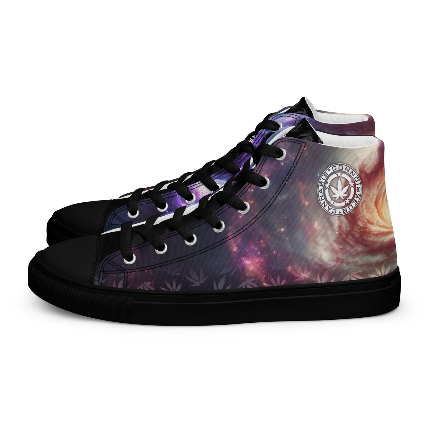 Cannabis Connoisseur Women’s High Top Canvas Shoes - Cosmic