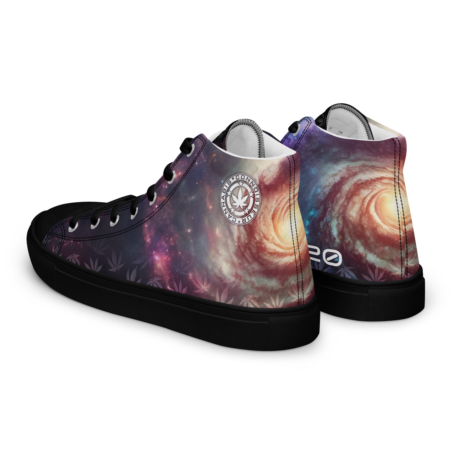 Cannabis Connoisseur Women’s High Top Canvas Shoes - Cosmic