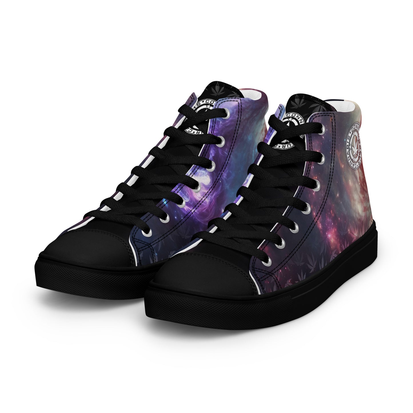 Cannabis Connoisseur Women’s High Top Canvas Shoes - Cosmic