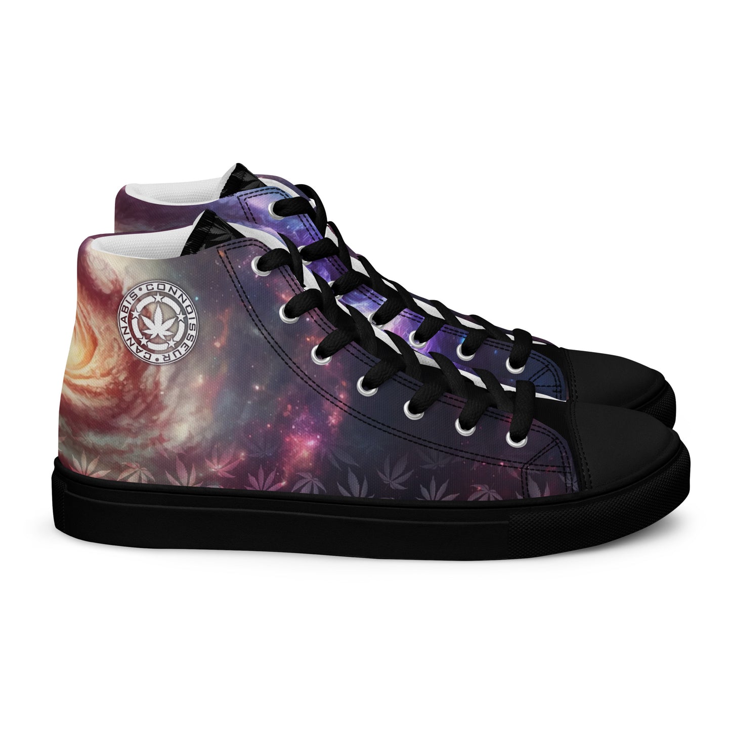 Cannabis Connoisseur Women’s High Top Canvas Shoes - Cosmic