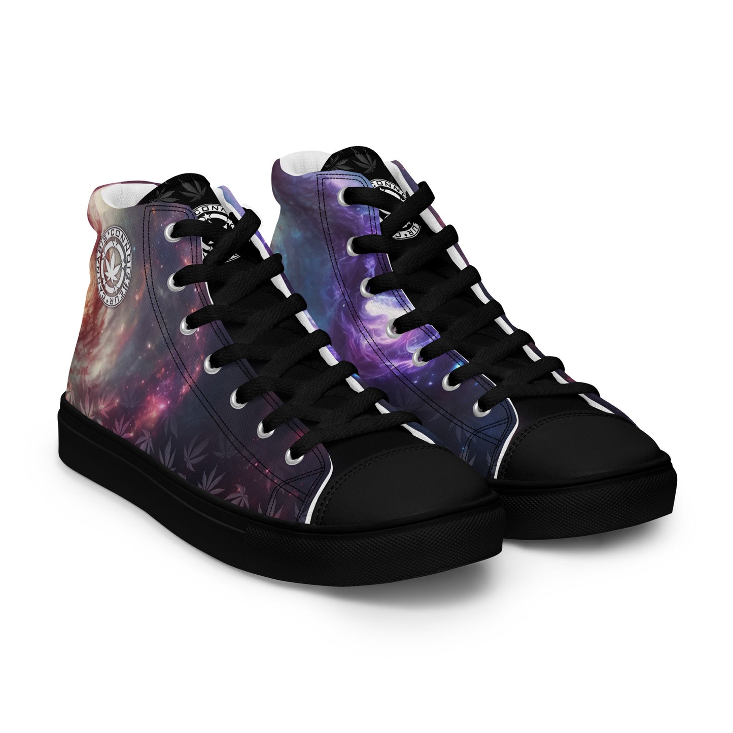 Cannabis Connoisseur Women’s High Top Canvas Shoes - Cosmic
