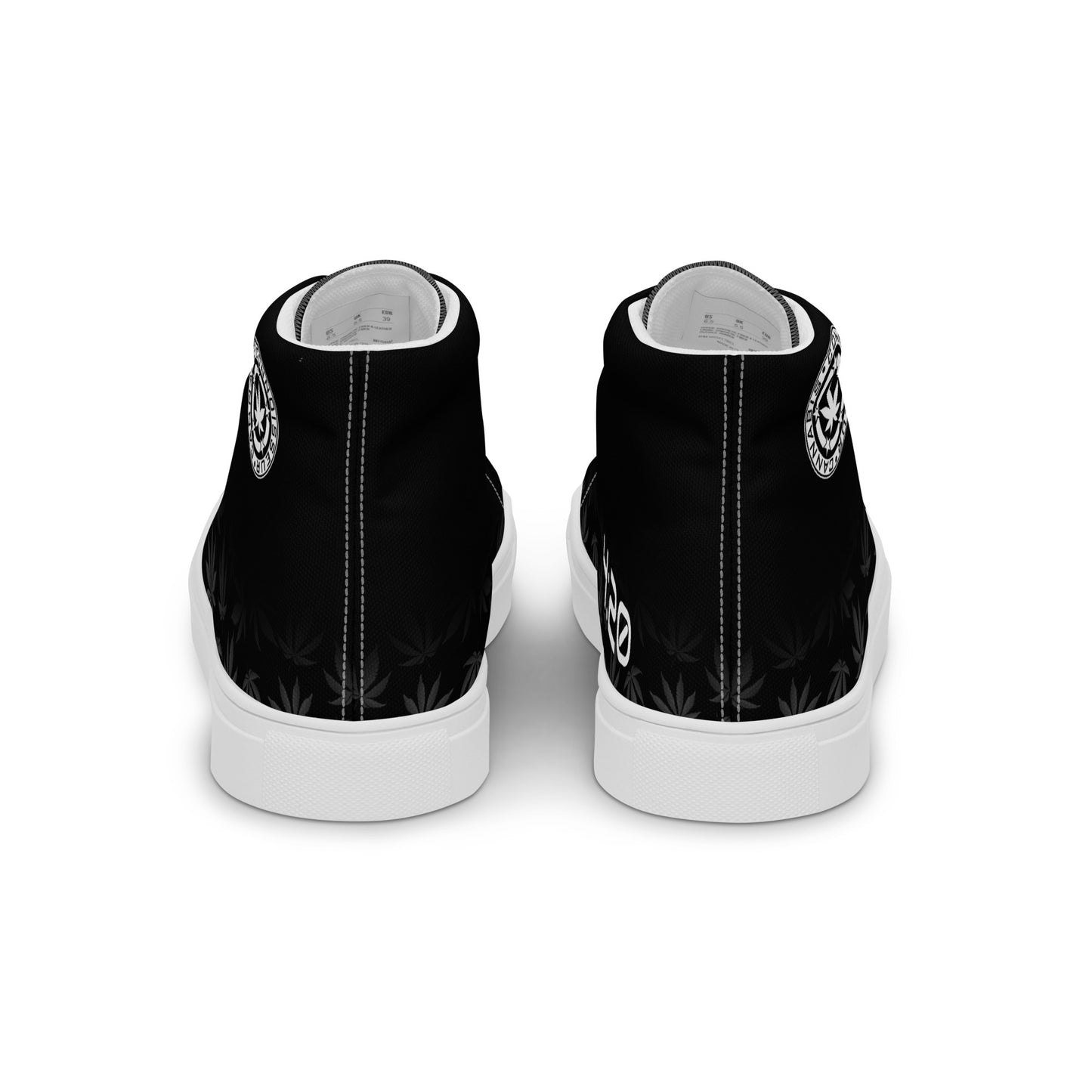 Cannabis Connoisseur Women’s High Top Canvas Shoes - Contrast Black