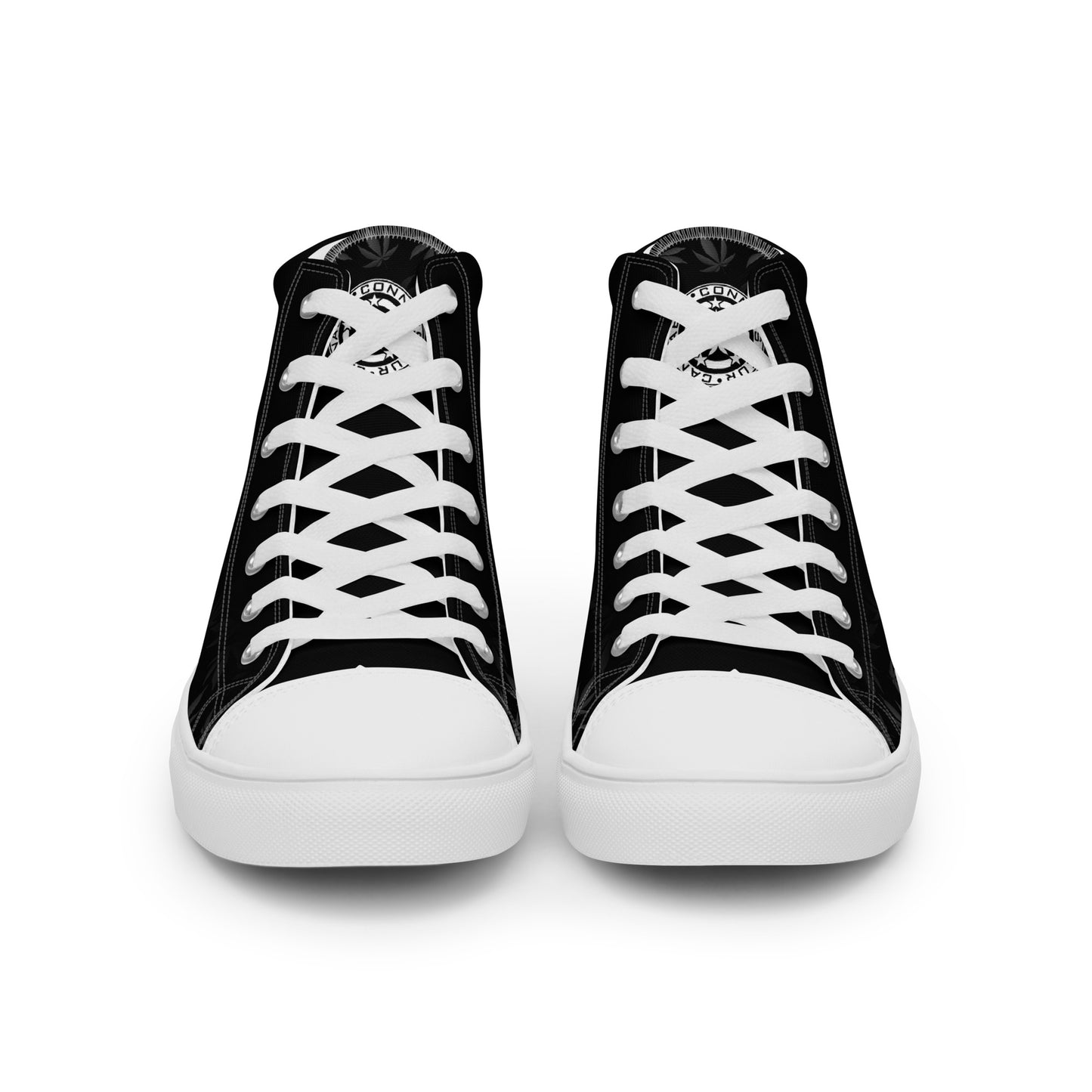 Cannabis Connoisseur Women’s High Top Canvas Shoes - Contrast Black