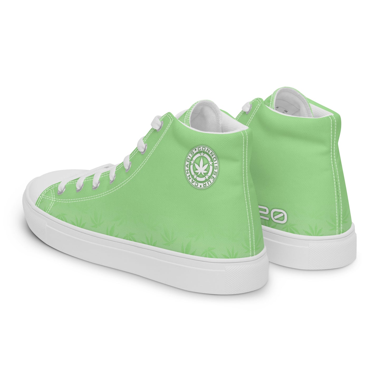 Cannabis Connoisseur Women’s High Yop Canvas Shoes - Mint