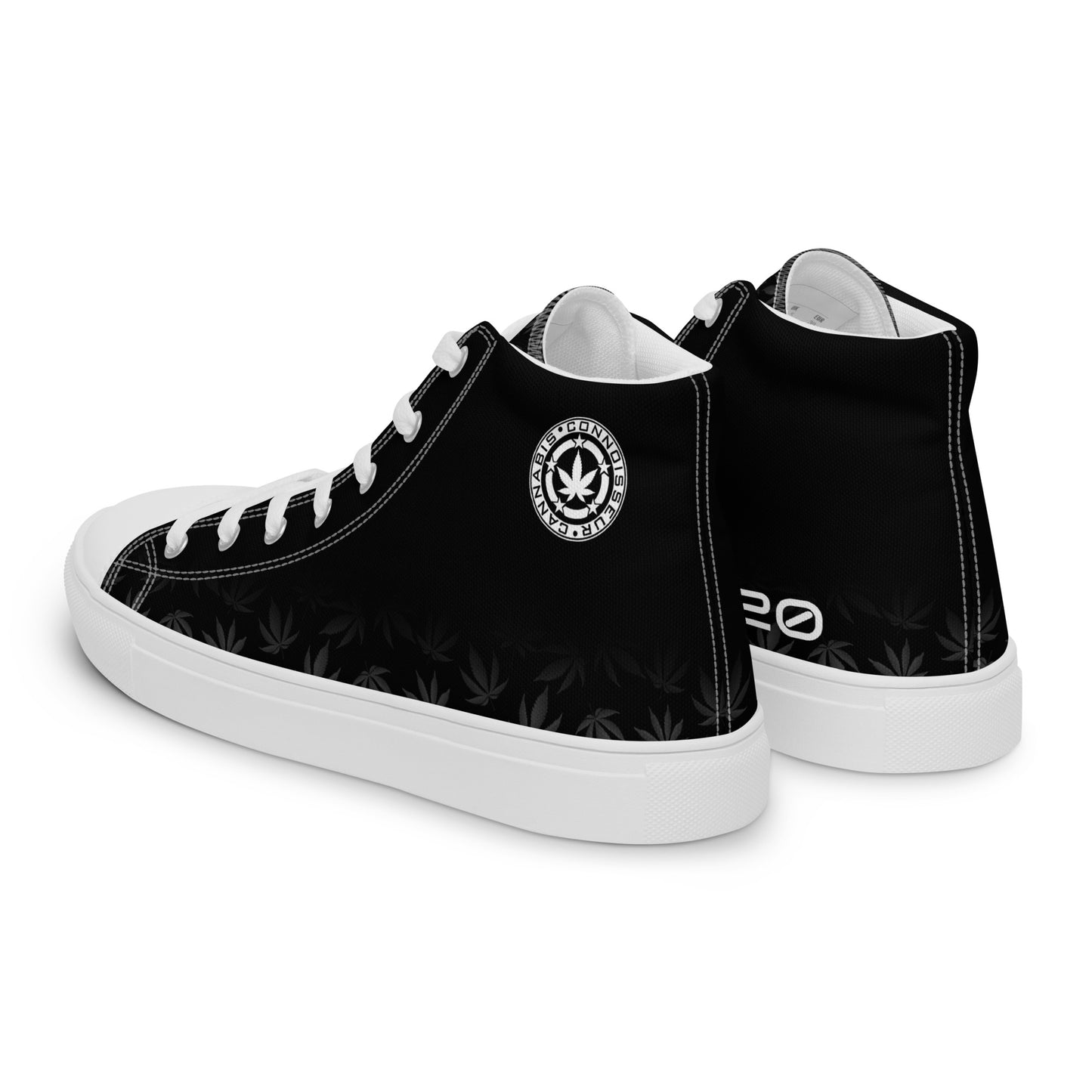 Cannabis Connoisseur Women’s High Top Canvas Shoes - Contrast Black