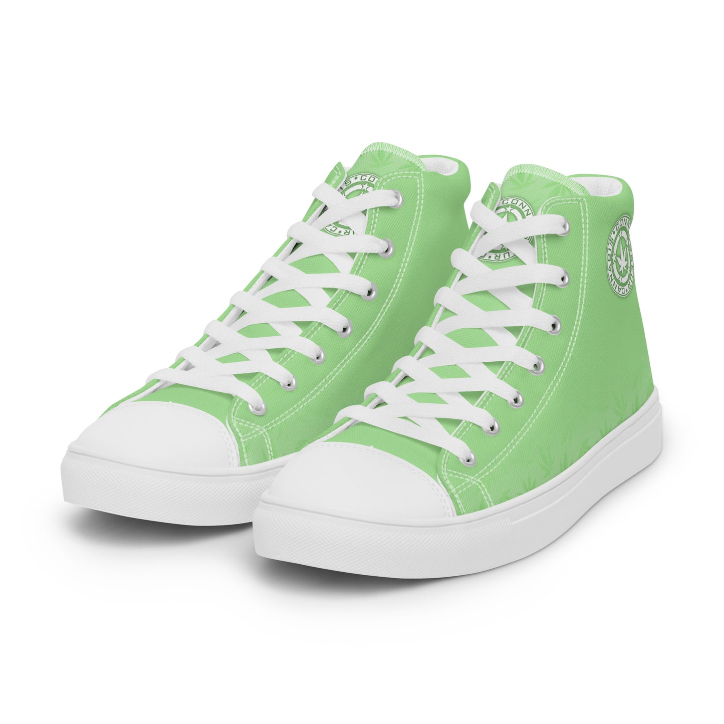 Cannabis Connoisseur Women’s High Yop Canvas Shoes - Mint