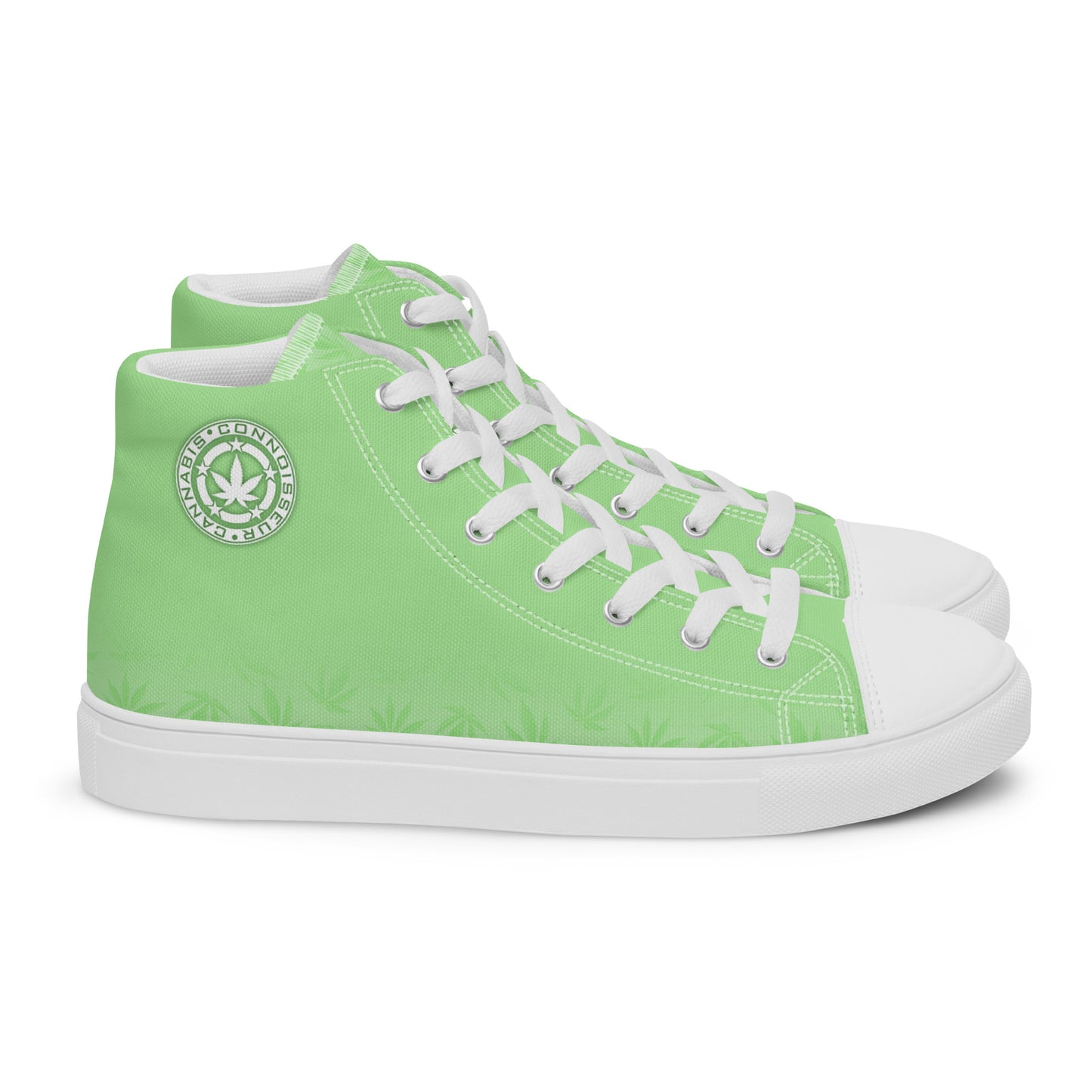 Cannabis Connoisseur Women’s High Yop Canvas Shoes - Mint