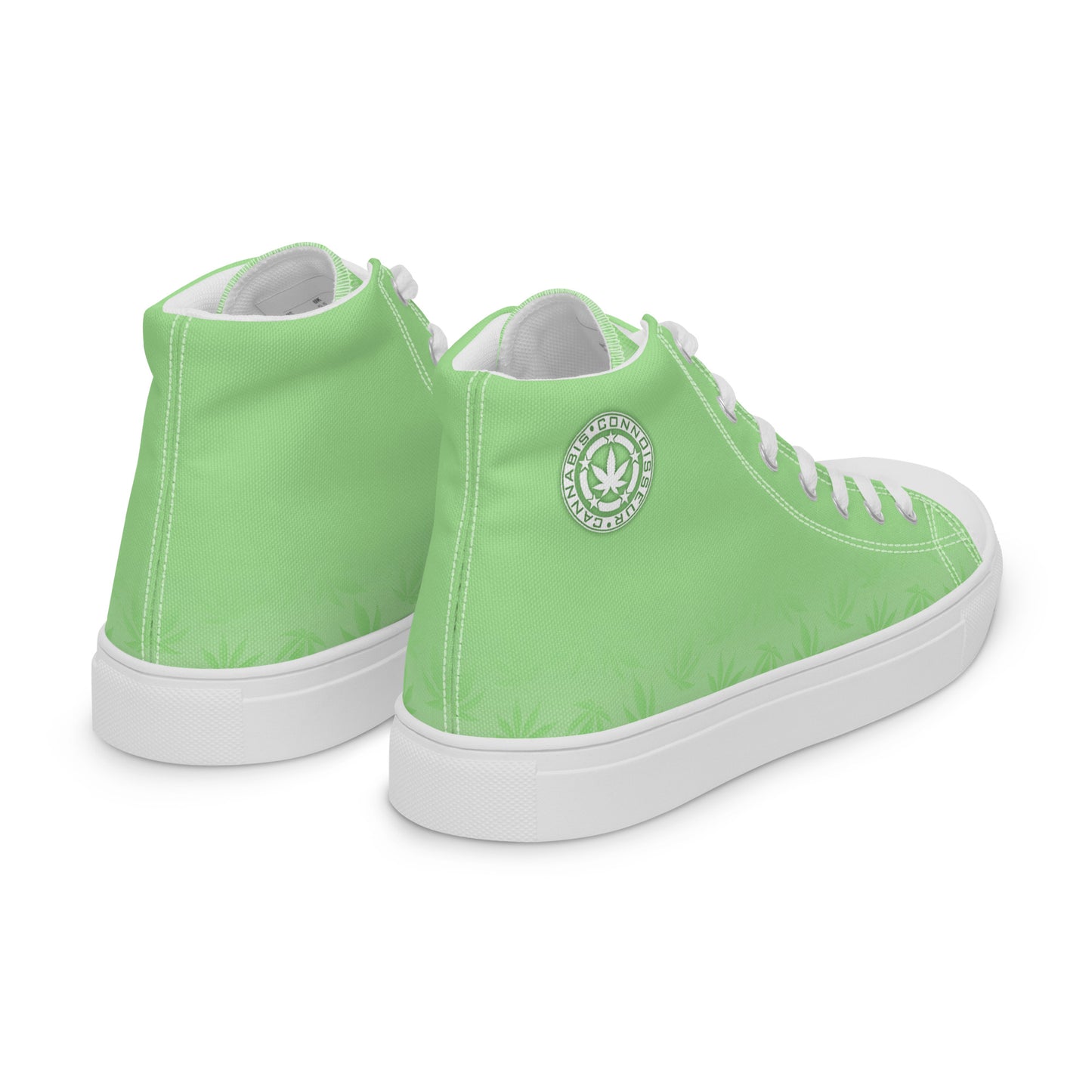 Cannabis Connoisseur Women’s High Yop Canvas Shoes - Mint