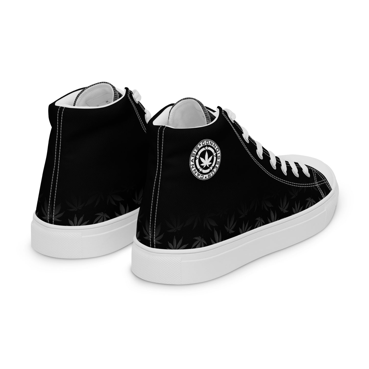 Cannabis Connoisseur Women’s High Top Canvas Shoes - Contrast Black