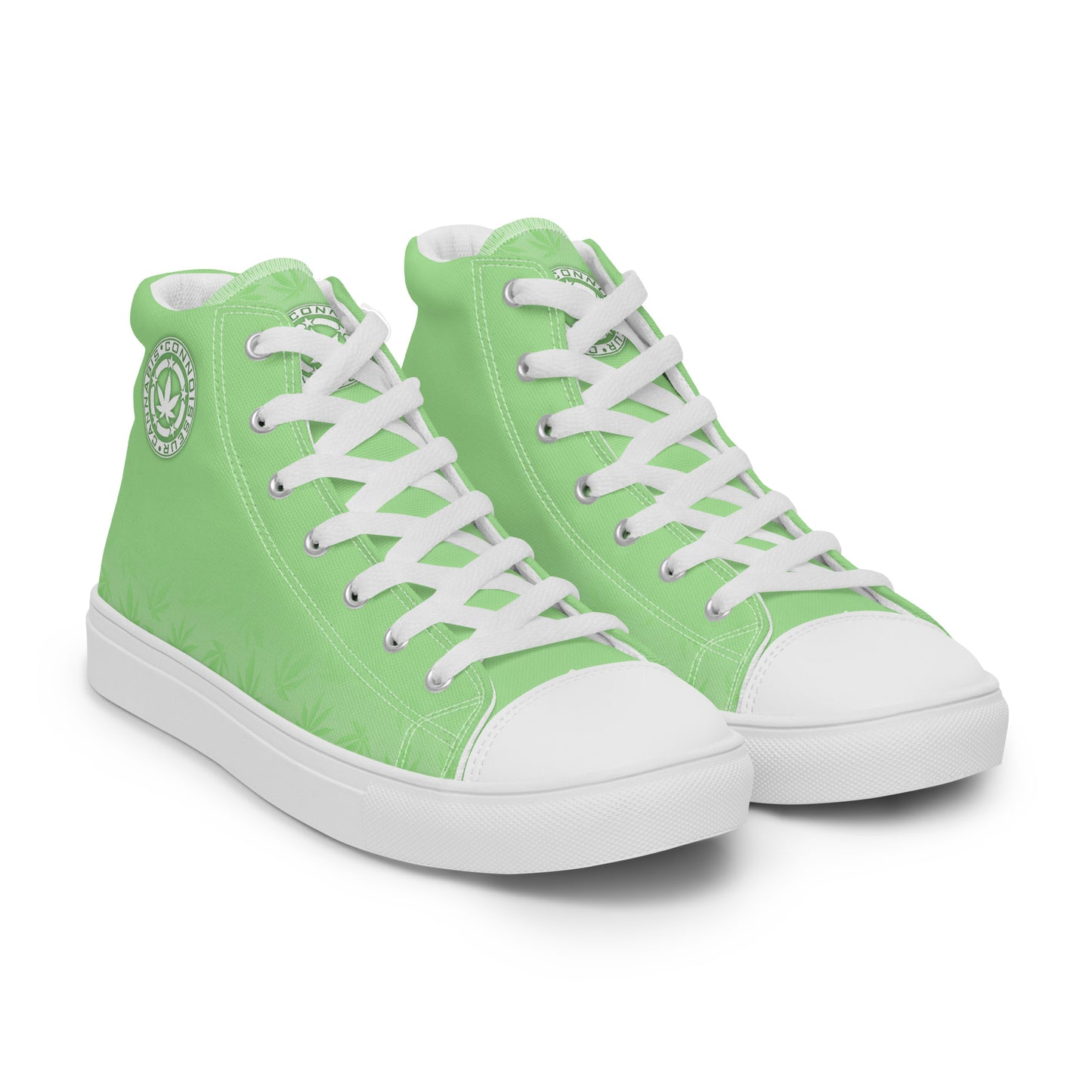 Cannabis Connoisseur Women’s High Yop Canvas Shoes - Mint