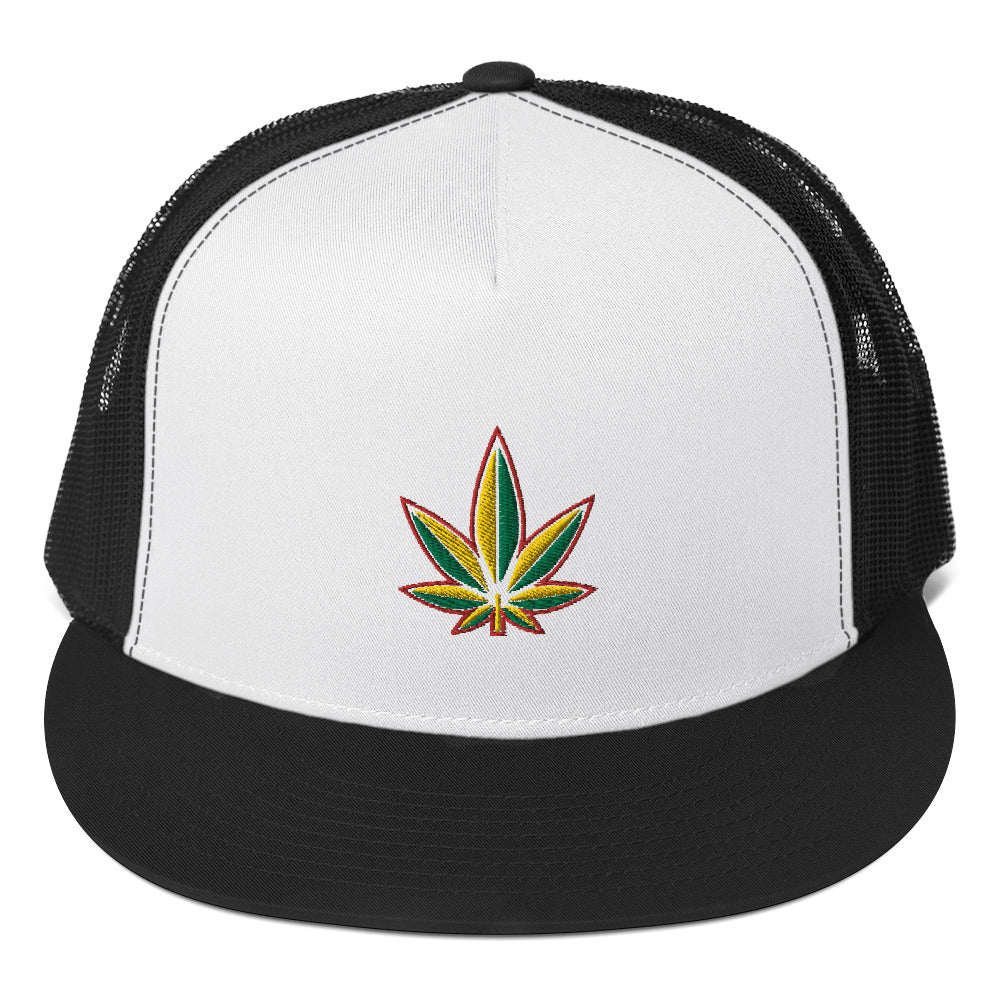 Rasta Leaf Trucker Cap
