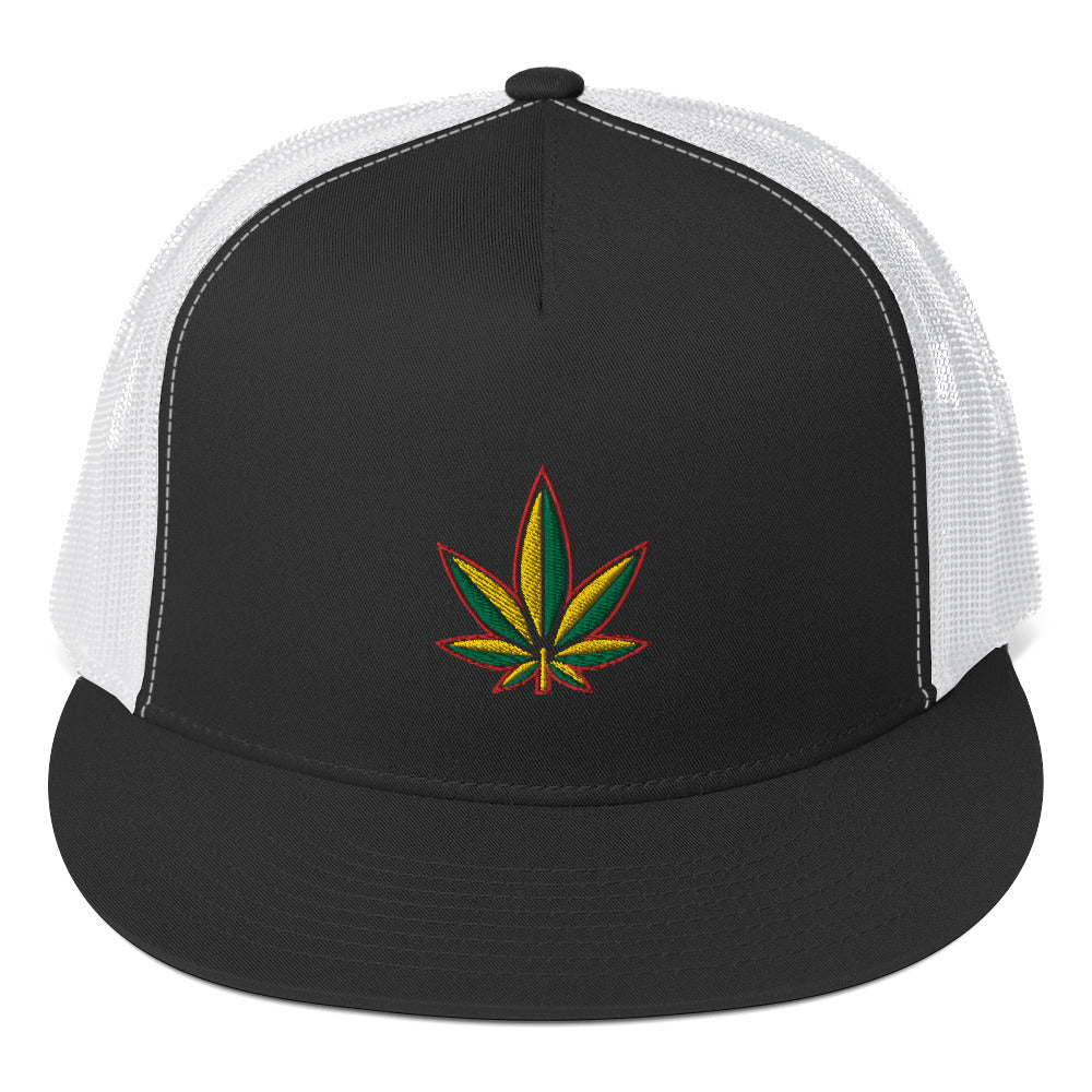 Rasta Leaf Trucker Cap