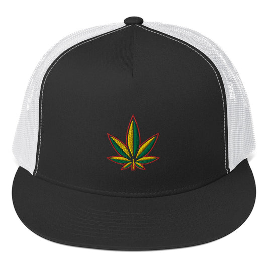 Rasta Leaf Trucker Cap