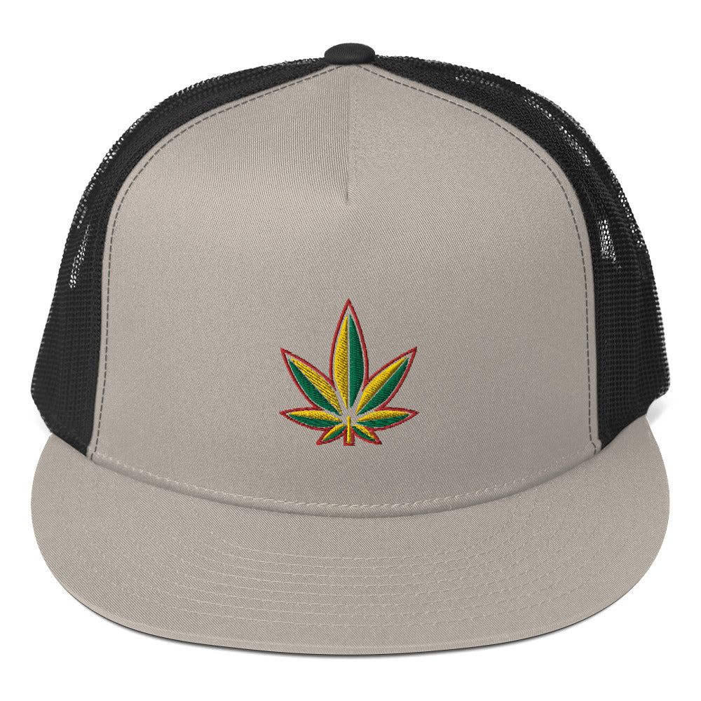 Rasta Leaf Trucker Cap