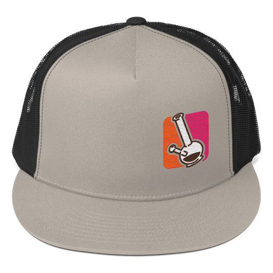 Wake & Bakin' Parody Logo Bong Icon Trucker Cap