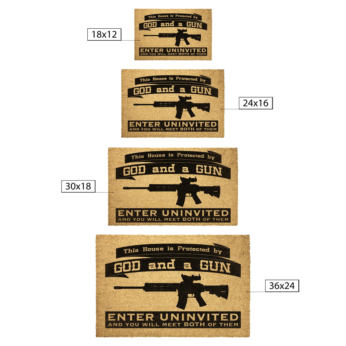 God and a Gun Entry Mat