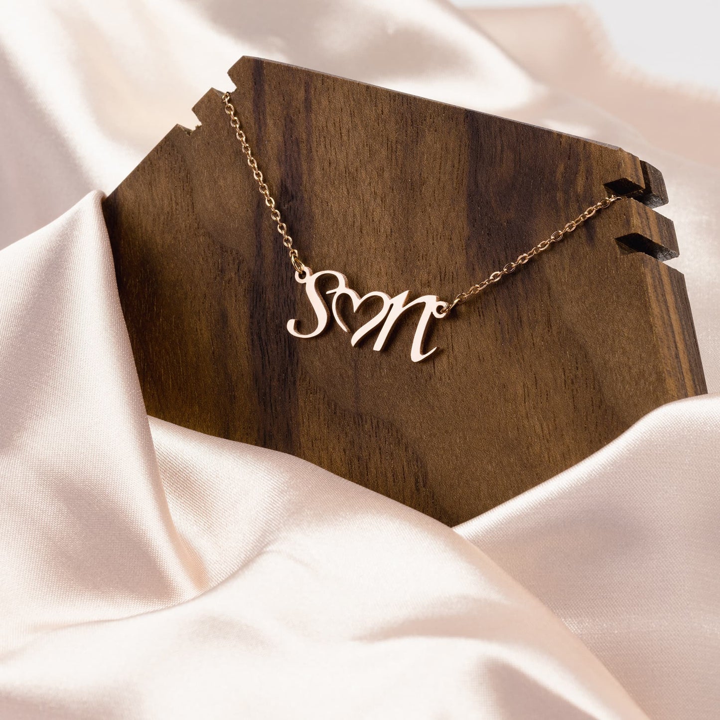 Pajamgeries Double Initial Heart Necklace