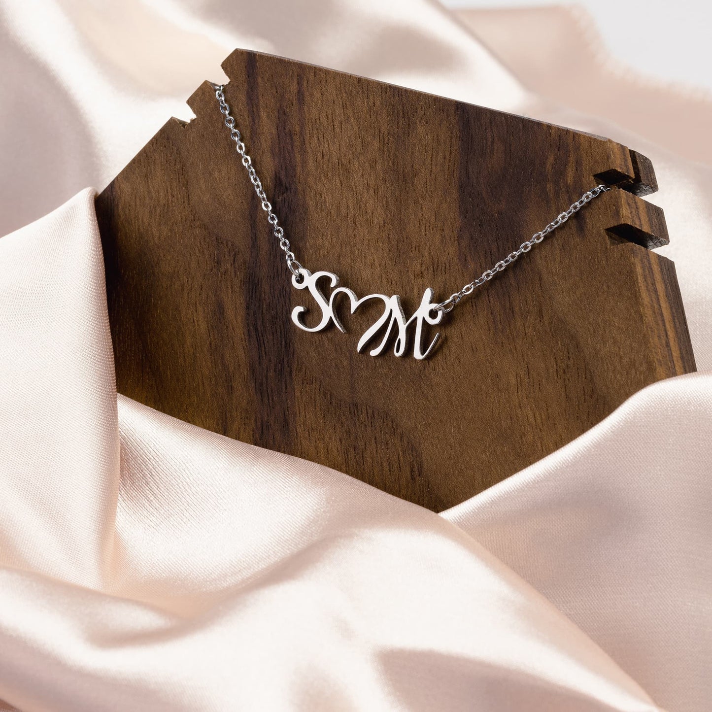 Pajamgeries Double Initial Heart Necklace