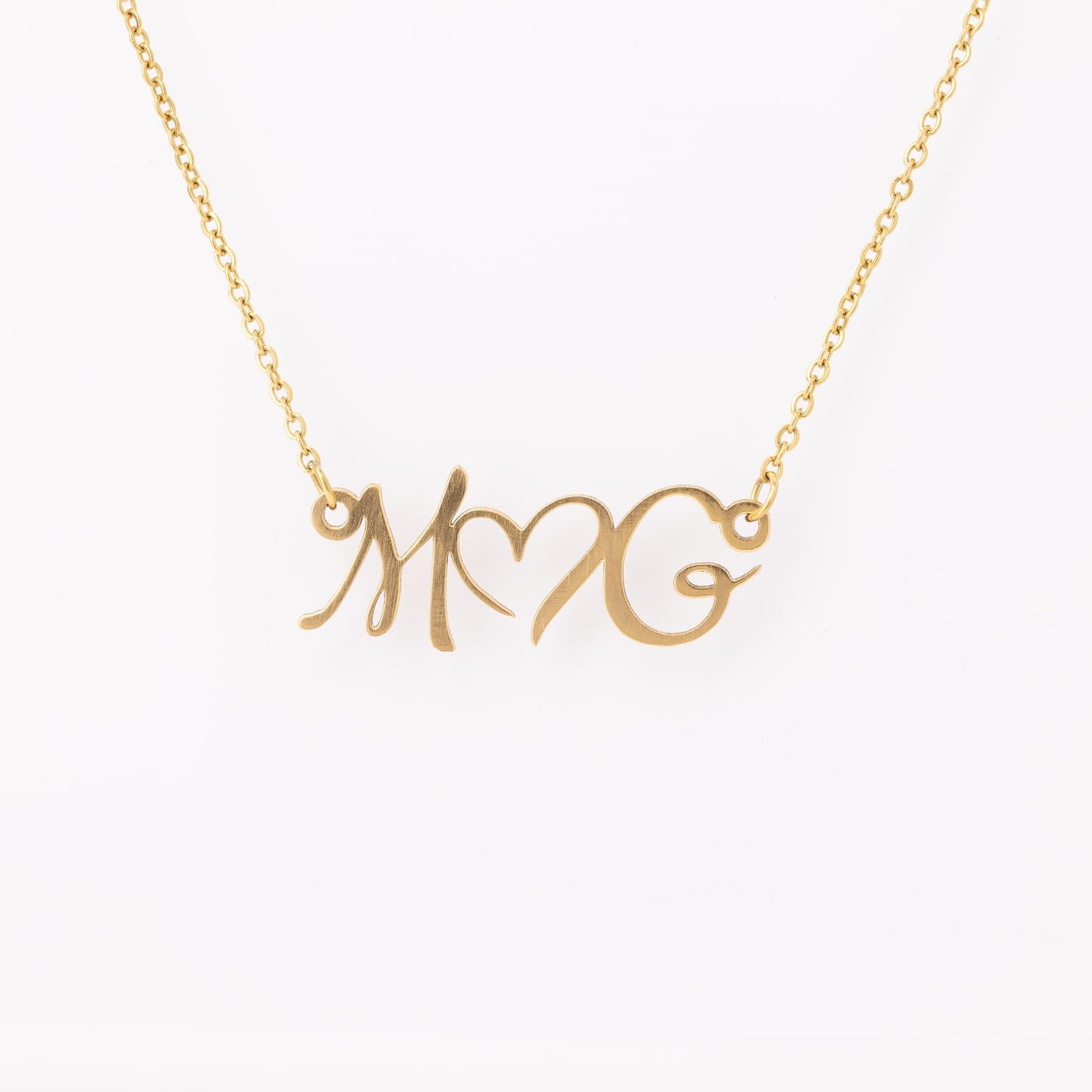 Pajamgeries Double Initial Heart Necklace